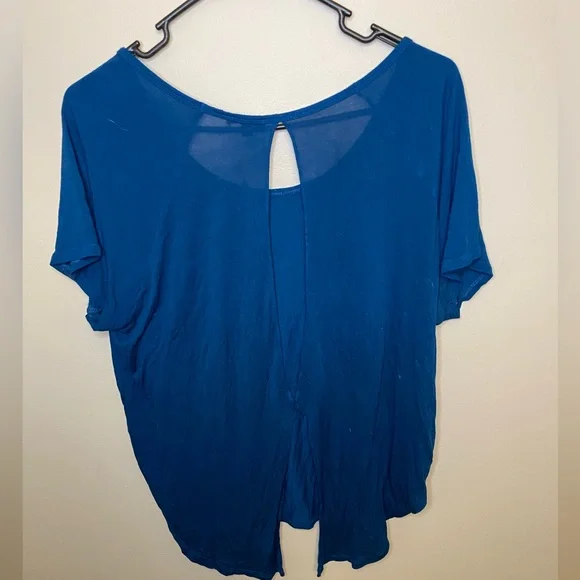 EXPRESS blue flyaway shirt - Picture 2 of 5